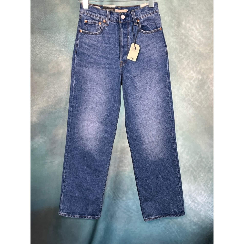 Levis Ribcage Straight Ankle Jeans Medium Wash Highβ Rise 726930177 Size 26x27